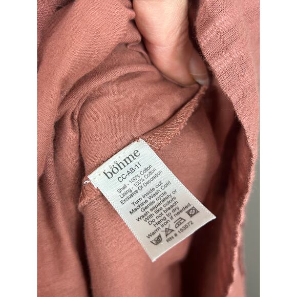 Bohme Embroidered Mini Dress Orange Sz XS Boho Peasant Cottagecore - Picture 9 of 10